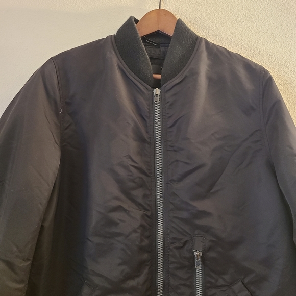 R13 Oversized Winter MA-1 Flight Black Jacket - Picture 4 of 12